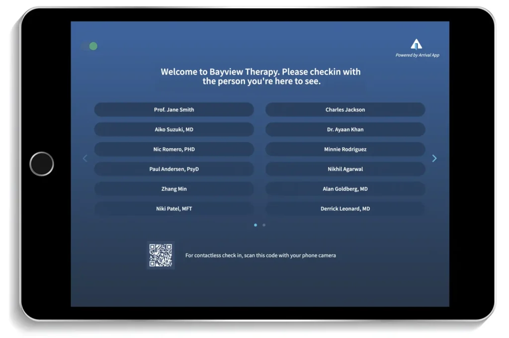 a screenshot of Arrival App on an iPad